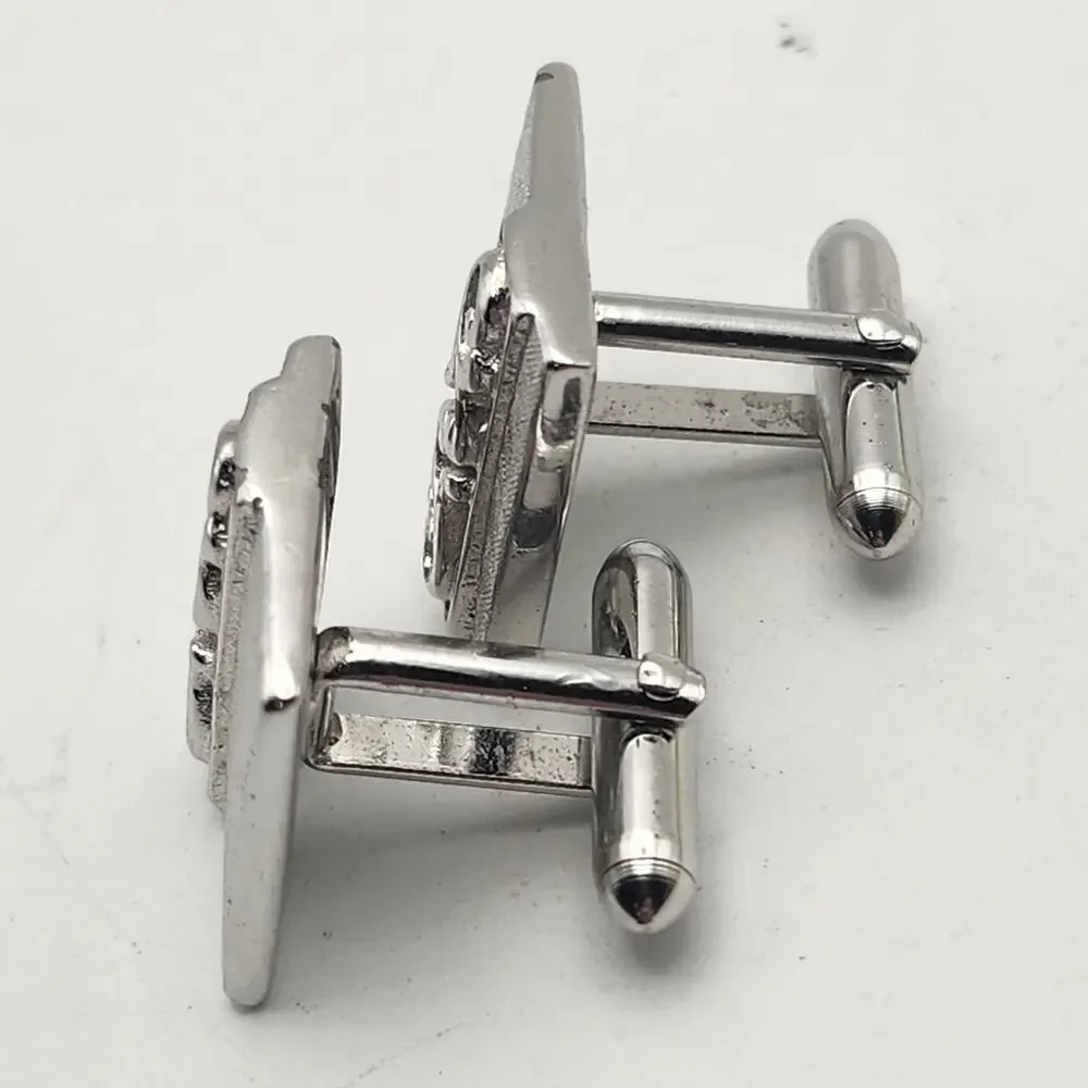 Swank Silver Tone Square Cufflinks .75